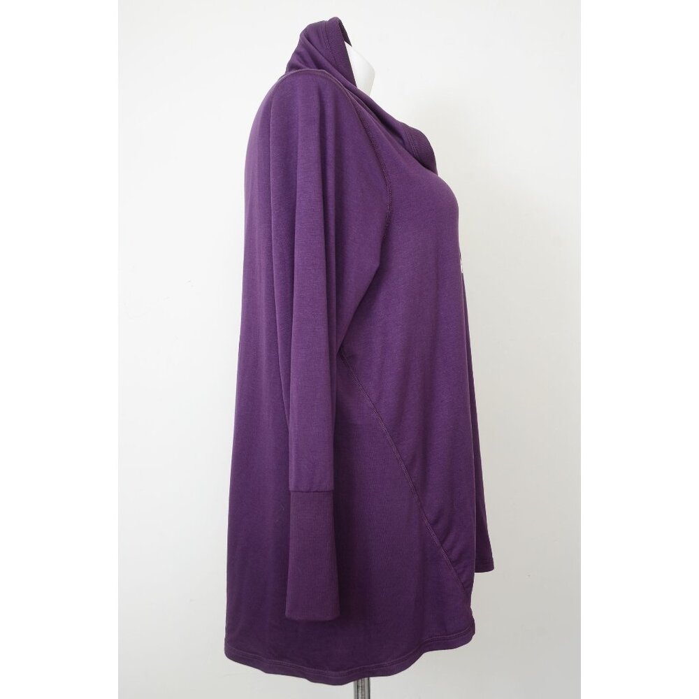 Cable & Gauge Women PLUS 2X Purple Pennant Cowl Neck‎ Long Sleeve Tunic Top NEW - Picture 2 of 12